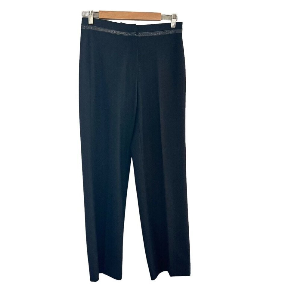 Gunex Womens Straight Leg Pants Trouser Wool Black Size 6 30” Inseam Italy Made